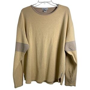 Zegna Sport Striped Long Sleeve Shirt Size Large Tan Cotton Vintage Y2K 90s